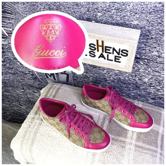 Gucci Shoes - GUCCI BROOKLYN ORIGINAL BEIGE CANVAS LACE UP SHOES